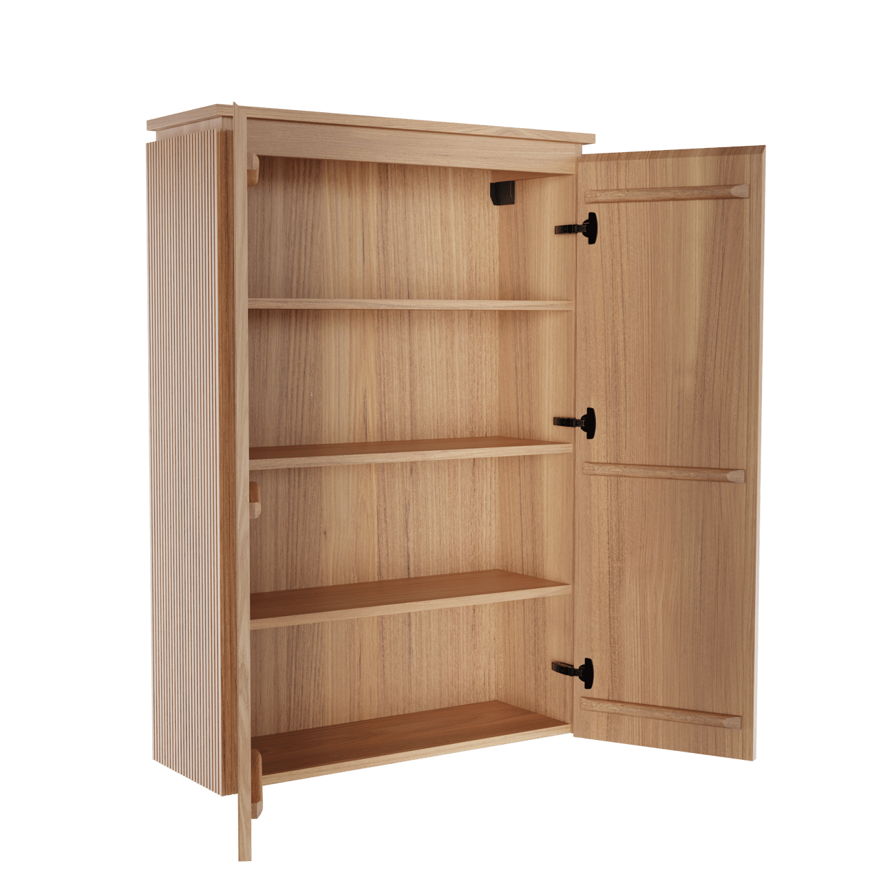 Balmani Eclips Ribs zwevende kolomkast Teakhout 90 x 32 x 130 cm vert. sym. groef