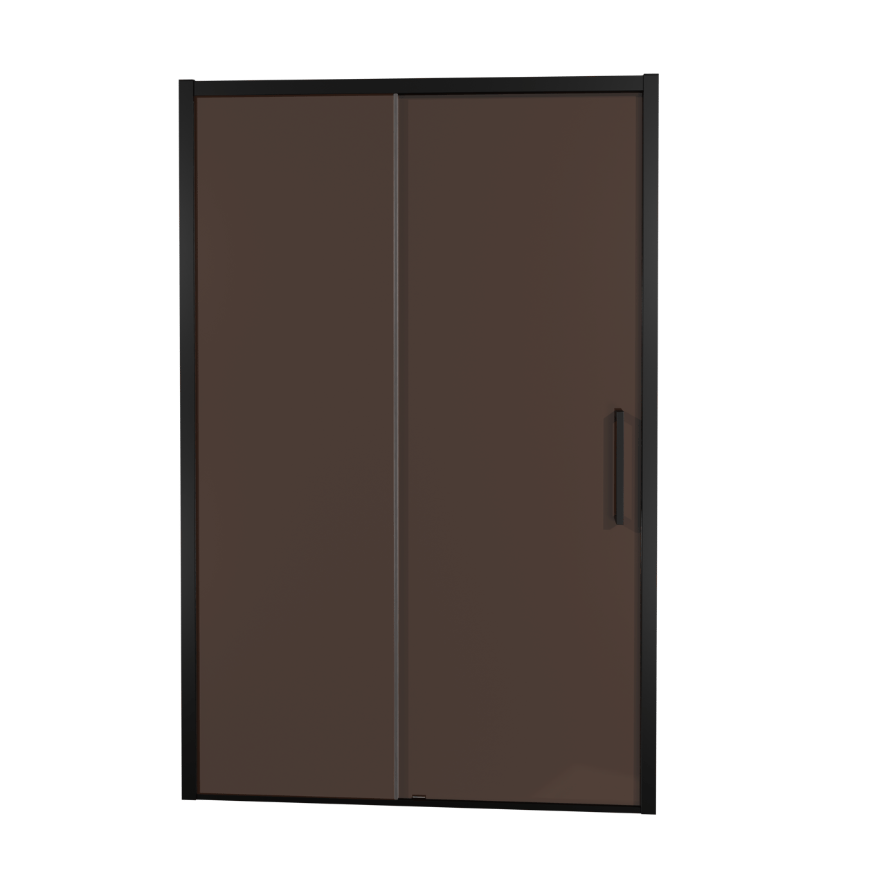 Balmani Senses Design douche schuifdeur omkeerbaar 160 cm x 210 cm Brons glas, Zwarte profielen