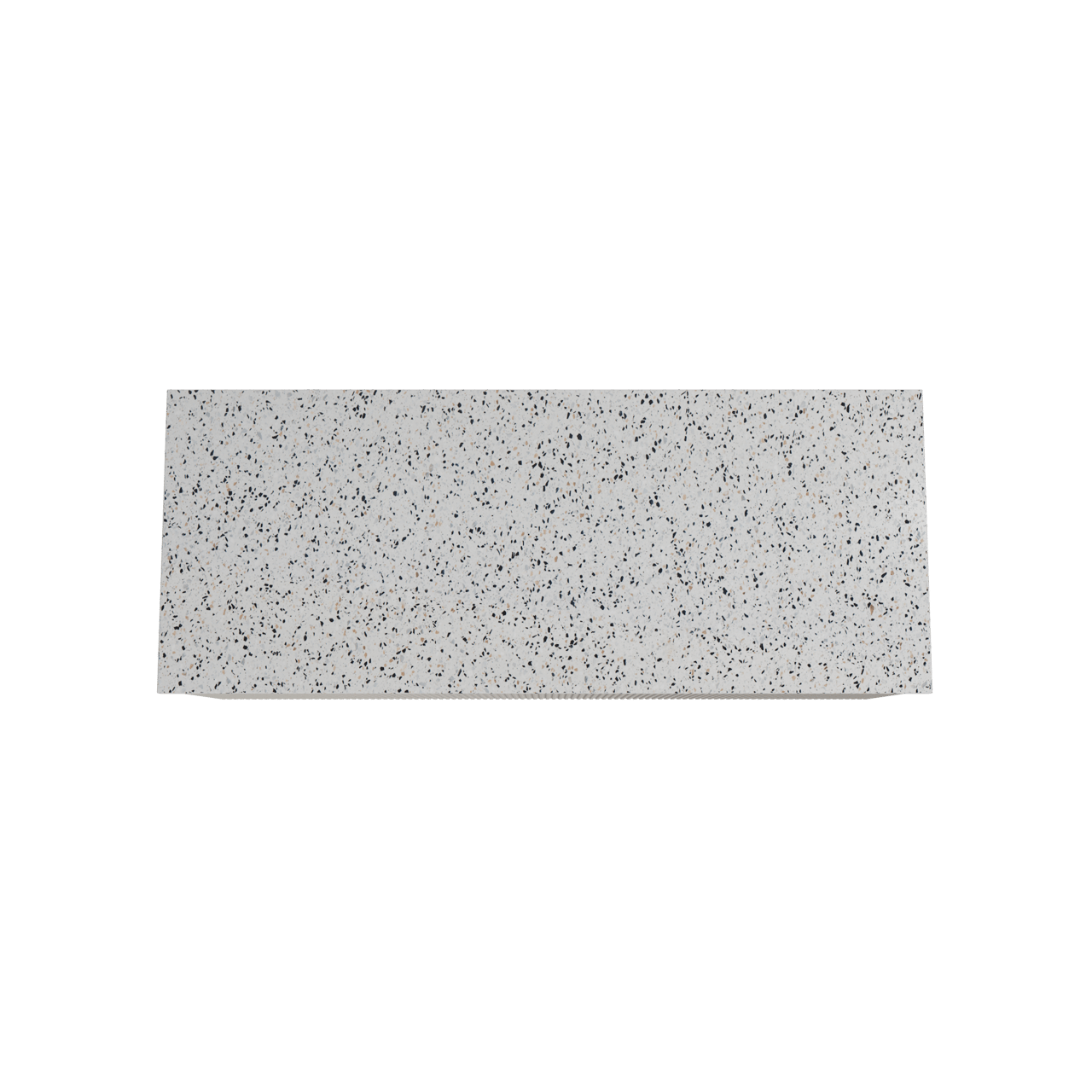 Storke Ribs meuble salle de bains suspendu 130 x 52 cm soie grise avec Tavola tablette simple ou double en blanc/noir mat terrazzo, Nervure droite symétrique verticale
