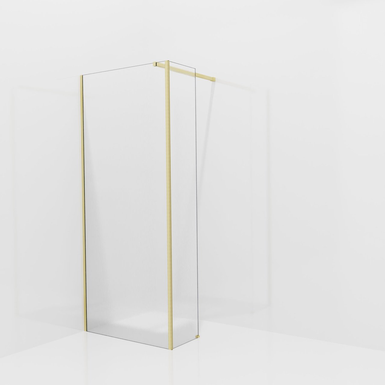 Balmani Modular inloopdouche met vaste zijwand: 90 x 200 cm, Ribs met coating, Brushed Champagne Gold profielen