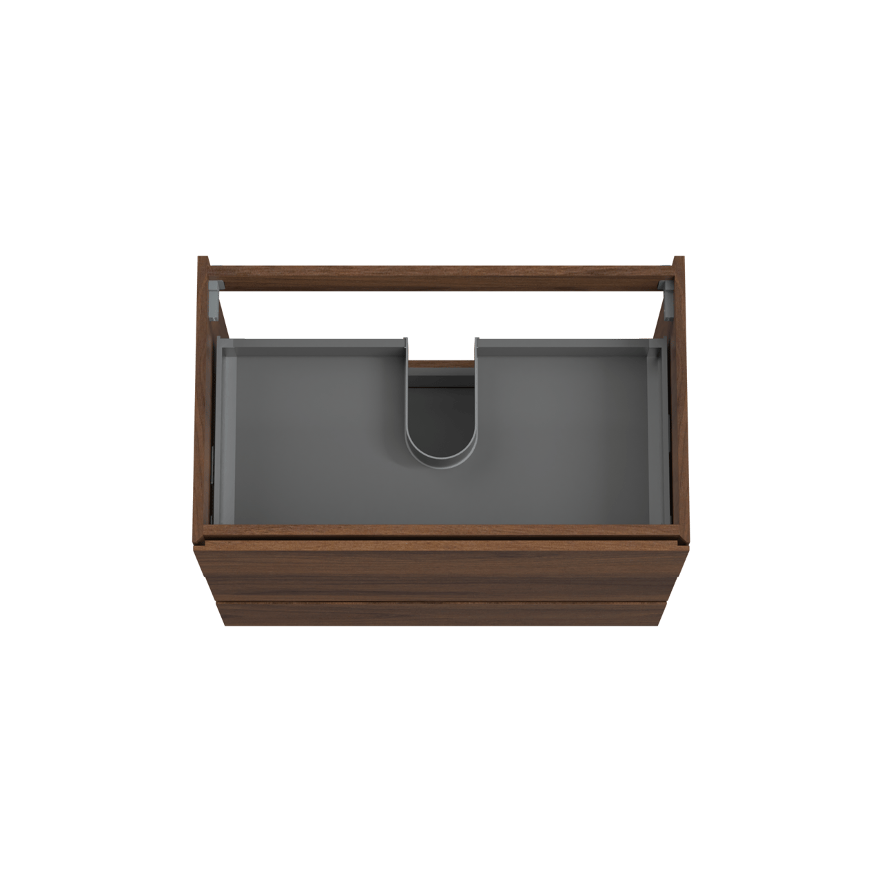 Storke Edge meuble sous-lavabo a poser 85 x 52 cm noyer 3 tiroirs