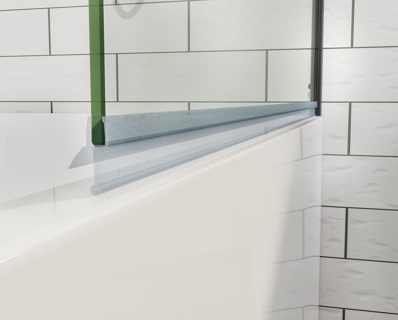 Linie Milos enkele badwand 85 cm met mat zwarte profiel