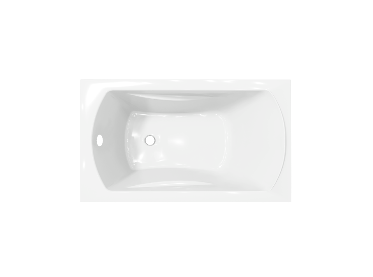 Linie Tessa Mini eenpersoons inbouwbad 120 x 70 cm acryl Hoogglans Wit
