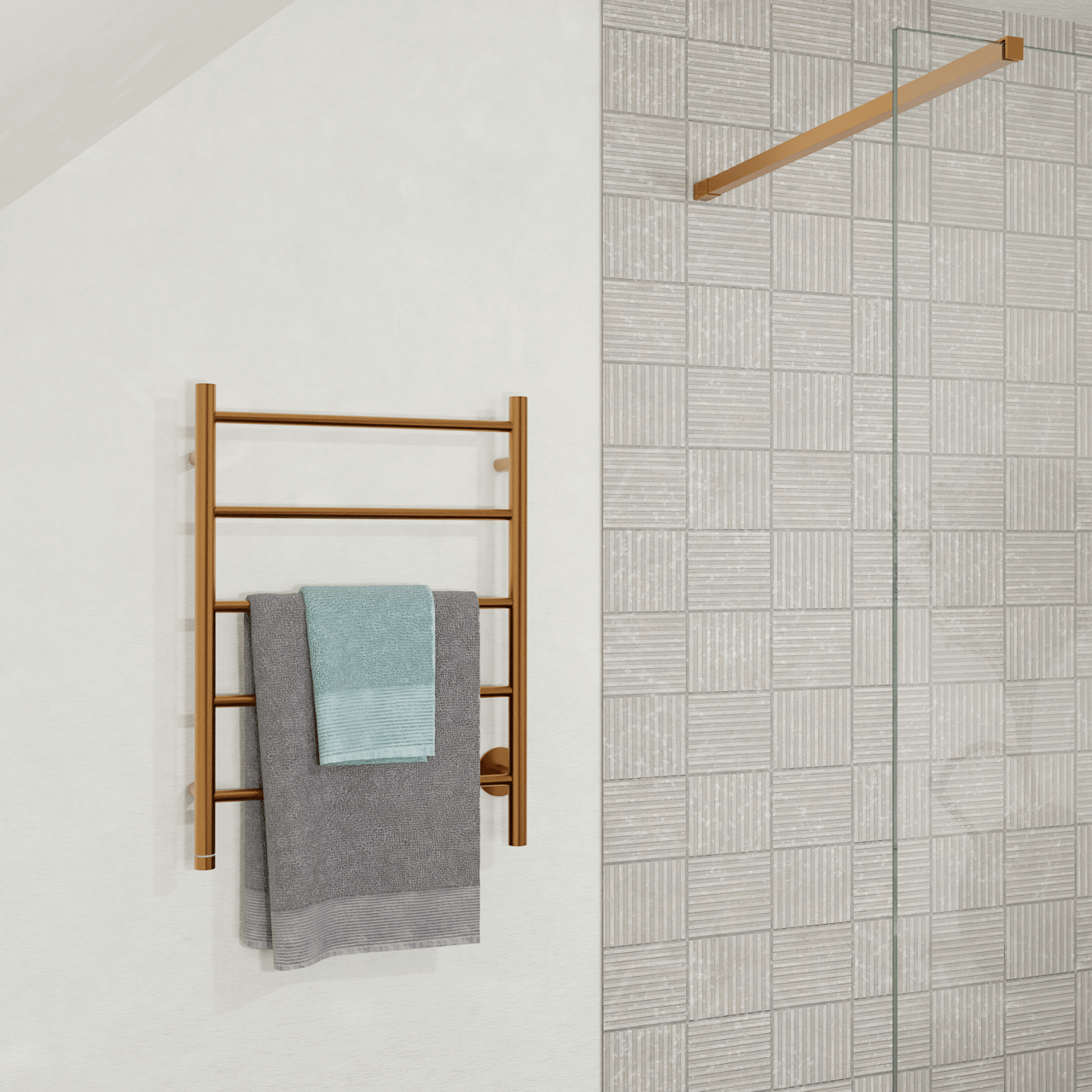 Blaufoss Odda Alto chauffe-serviette 75 x 55 cm brushed rosegold 50W