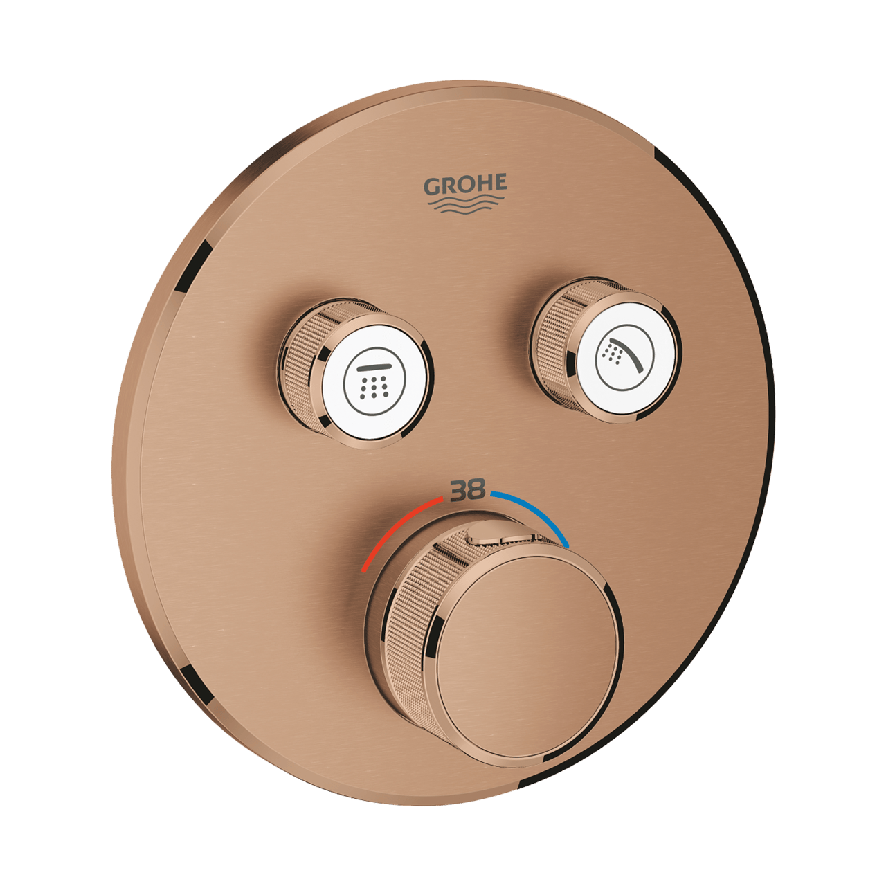 Grohe Grohtherm SmartControl Thermostat-Duscharmatur: Unterputz, für 2 Verbraucher, Brushed Warm Sunset