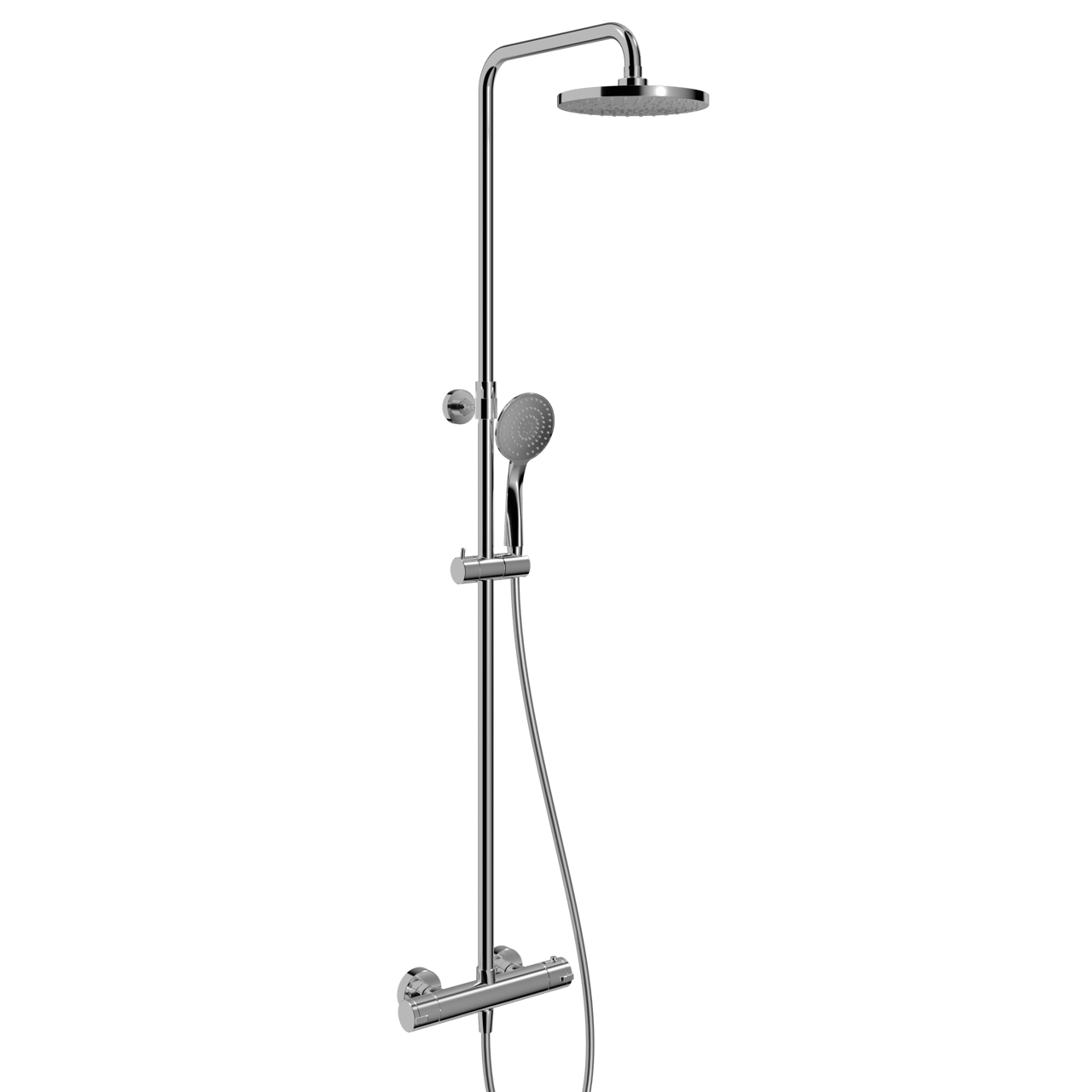 Linie Junos 200 opbouw regendoucheset met thermostatische kraan Glanzend Chroom