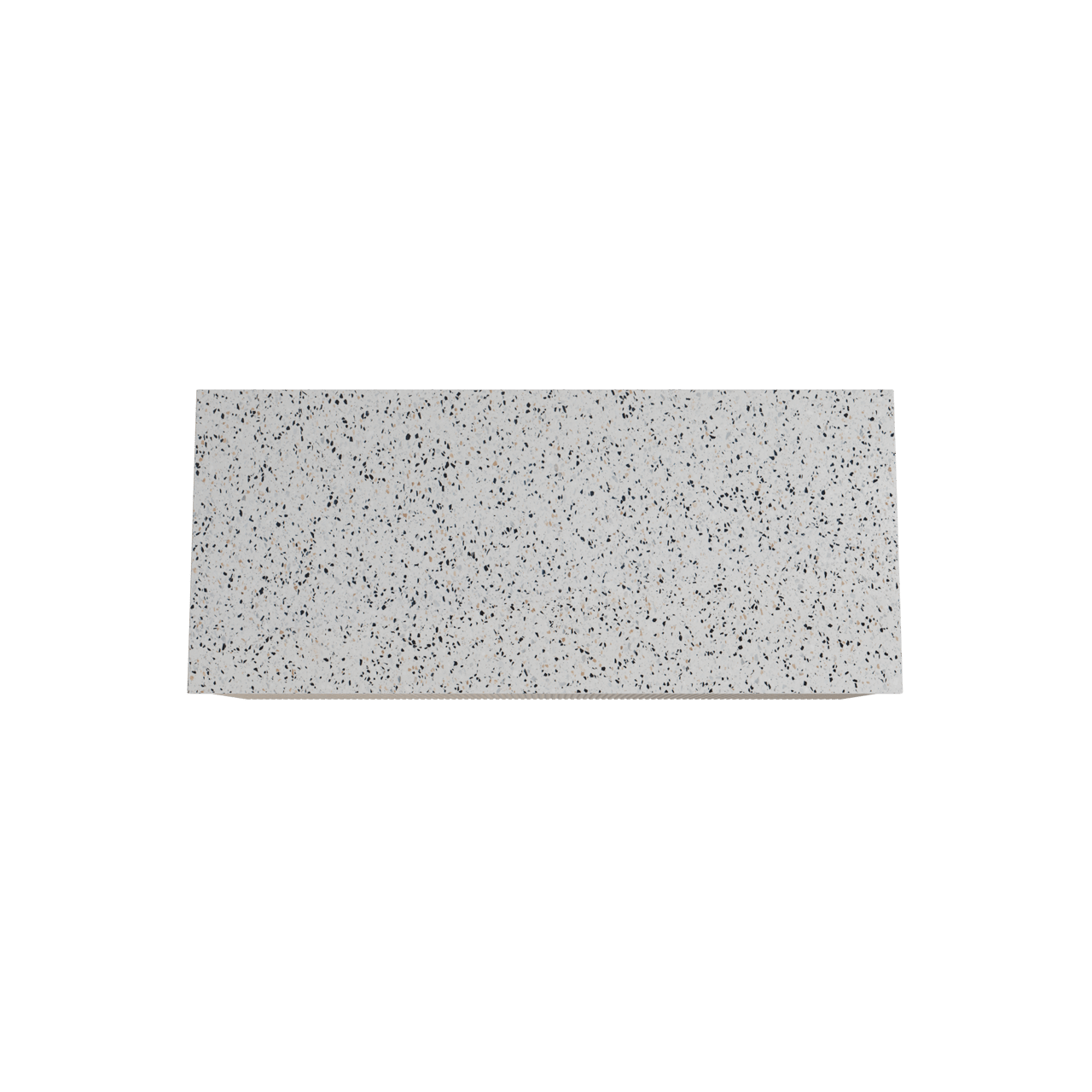 Storke Ribs meuble salle de bains suspendu 120 x 52 cm chêne brut avec Tavola tablette simple ou double en blanc/noir mat terrazzo, Nervure droite symétrique verticale
