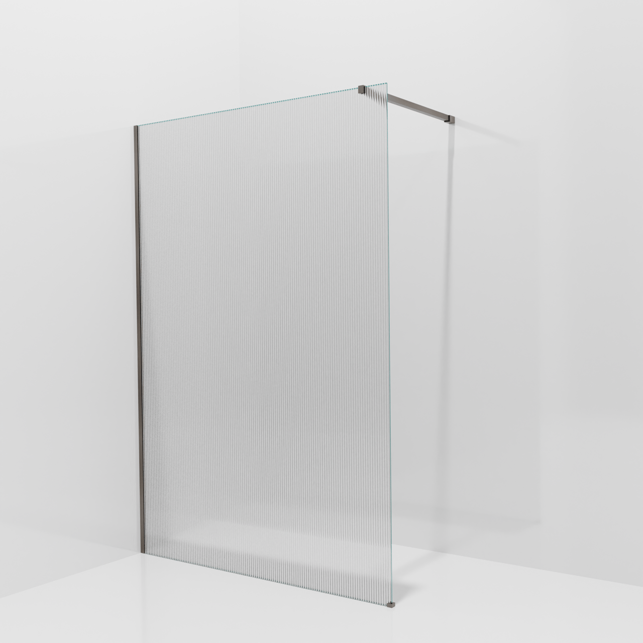 Balmani Modular Walk-In Dusche: 140 x 200 cm, Ribs, inklusive Coating, Profil Brushed GunMetal