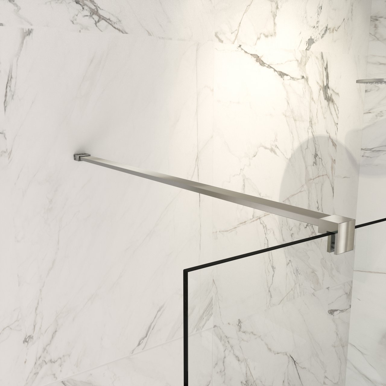 Balmani Modular douche à l'italienne 180 x 200 cm verre transparent profil CoolMetal brossé