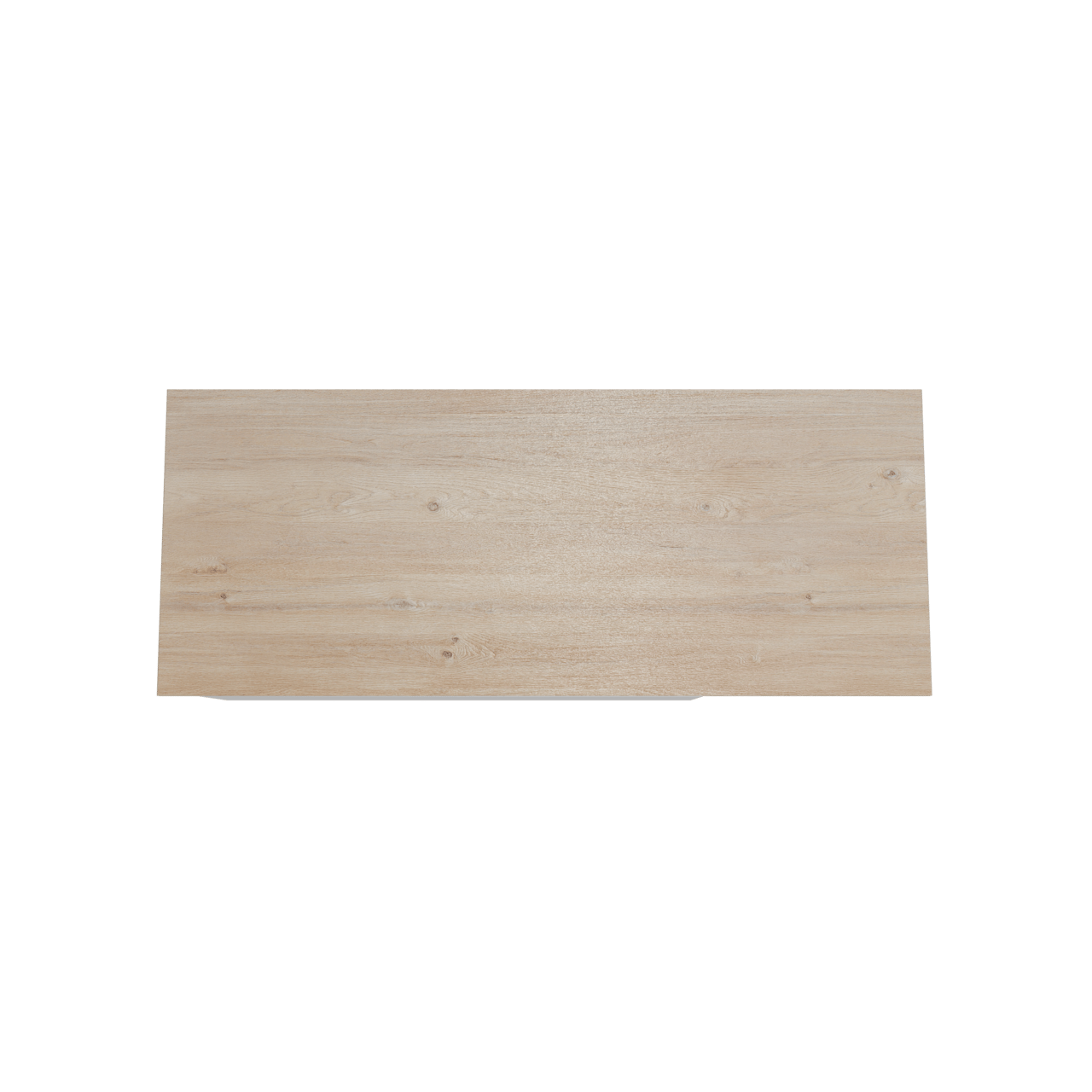 Storke Edge zwevend badkamermeubel 130 x 52 cm glanzend wit met Panton enkel of dubbel tablet in melamine ruwe eik