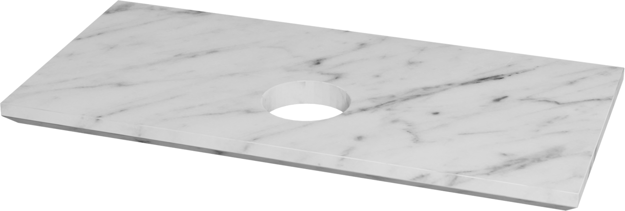 Balmani Facetta Waschtischplatte: Carrara-Marmor, 42 x 21 cm