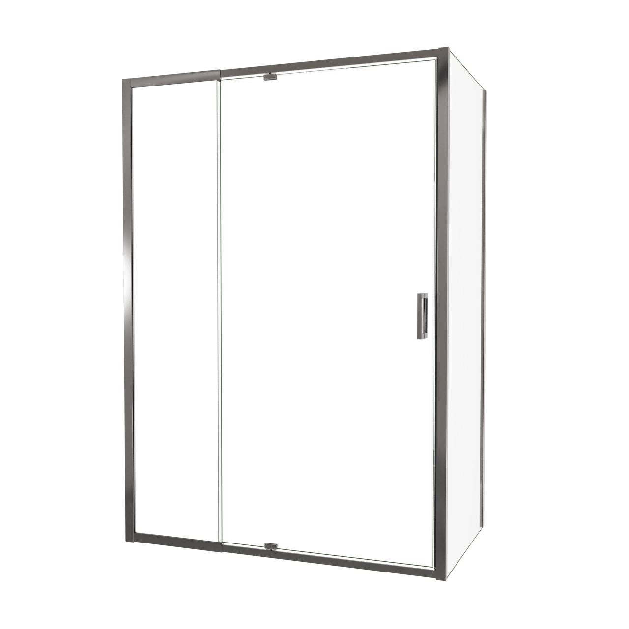 Luca Varess Vidor Telescope douchehoek met draaideur en vaste zijwand 140 x 80 cm helder glas glans chroom profiel