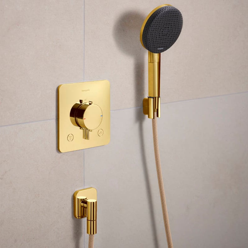 Hansgrohe FixFit Fine Q doucheslangaansluiting 1/2" Polished Gold Optic