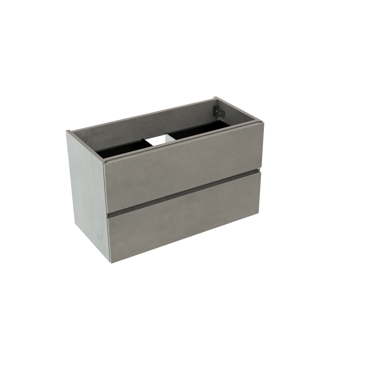 Storke Edge zwevende wastafelonderkast 80 x 40 cm beton donkergrijs 2 lades