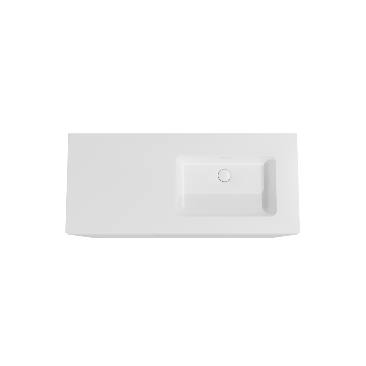 Storke Edge meuble salle de bains à poser 120 x 52 cm blanc mat avec Mata plan vasque asymétrique à droite en solid surface blanc mat