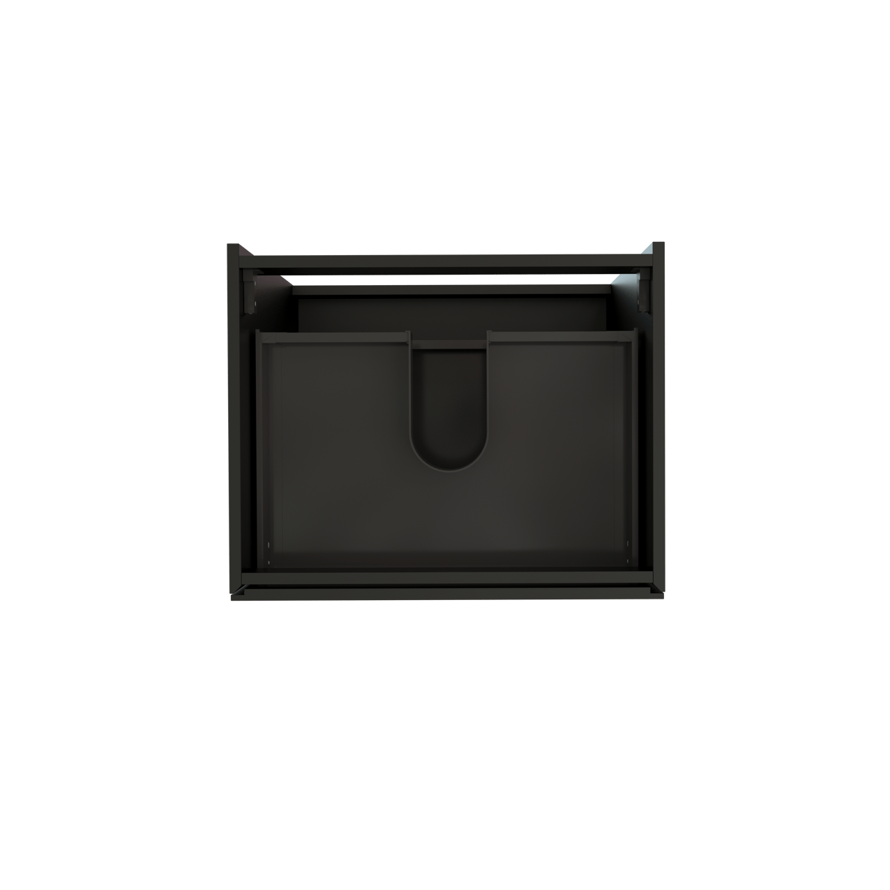 Storke Edge stehender Waschbeckenunterschrank: 65 x 52 cm, Schwarz Matt, 3 Schubladen