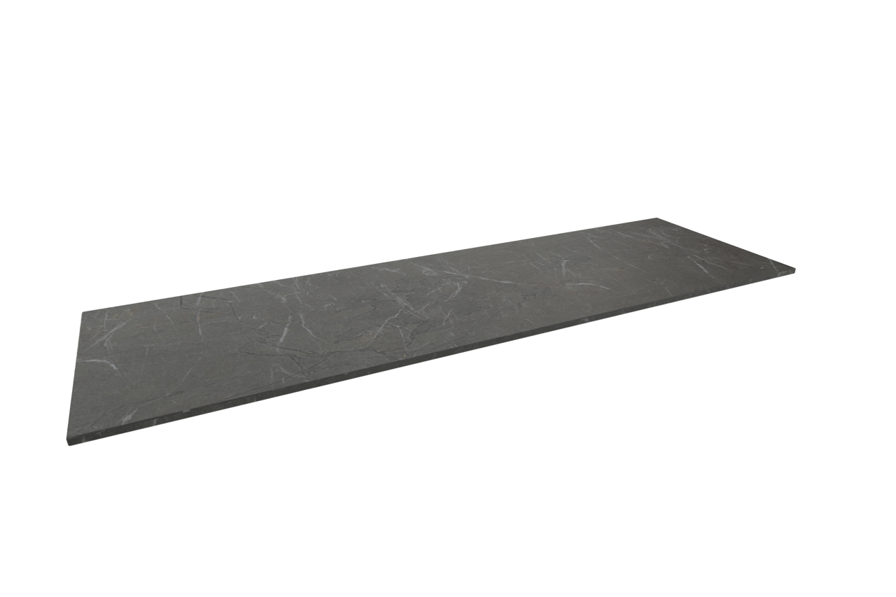 Balmani Stretto Einzel- oder Doppelwaschtischplatte, Pietra, Grey marmor, 180 x 55 cm