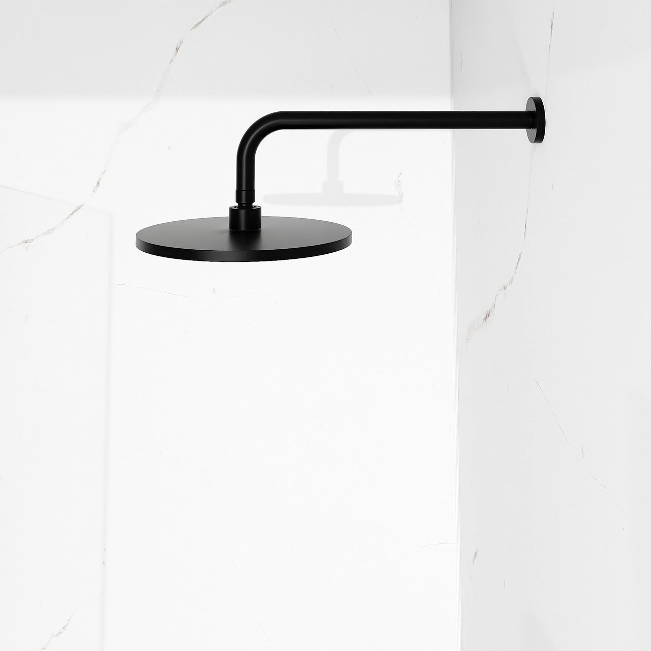 Blaufoss Bodan 250 rond regendouchekop met wand douchearm Ø25cm mat zwart