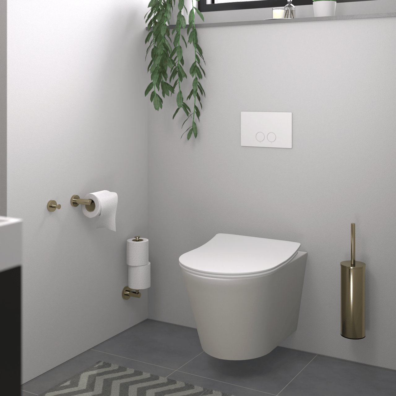 Blaufoss Harmony wc-accessoireset Brushed Champagne Gold
