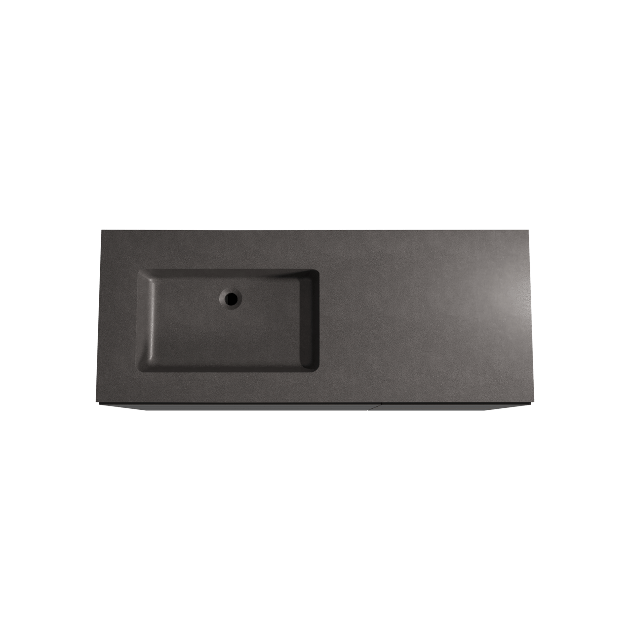 Storke Edge staand badmeubel 130 x 52 cm mat zwart met Scuro asymmetrisch linkse wastafel in kwarts mat zwart