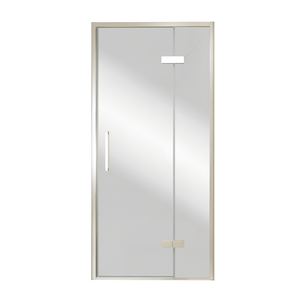 Balmani Senses Design porte pivotante à droite 100 cm x 210 cm verre Miroir Reflex, Profil Brushed CoolMetal, coating inclus