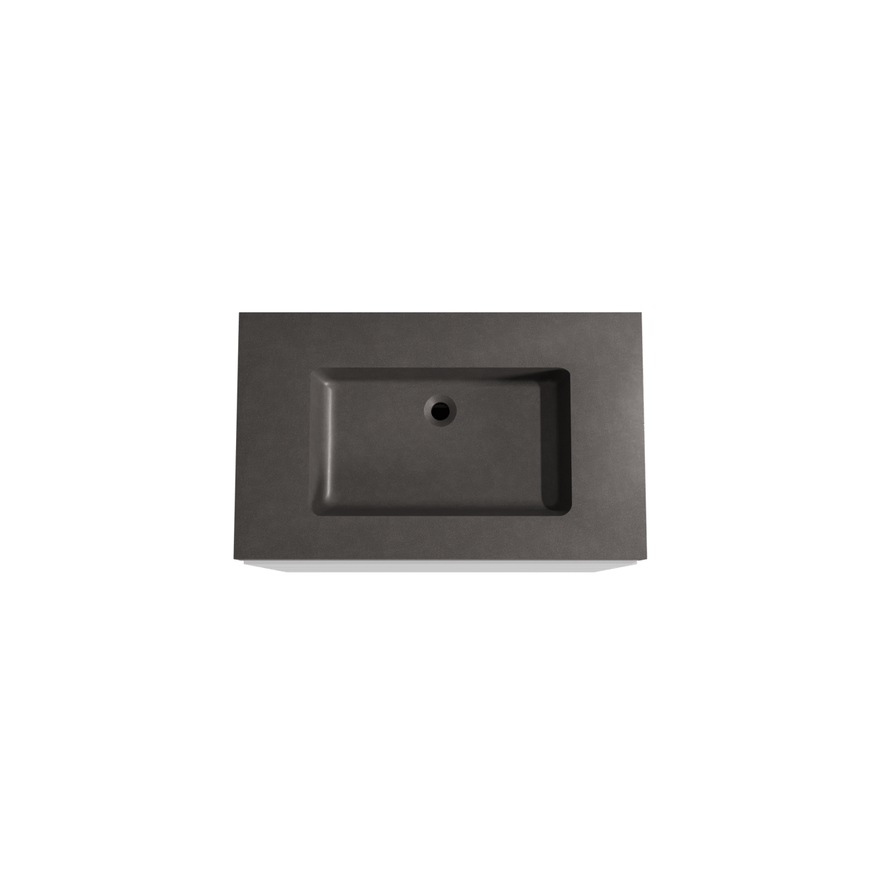 Storke Edge staand badkamermeubel 85 x 52 cm mat wit met Scuro High enkele wastafel in kwarts mat zwart