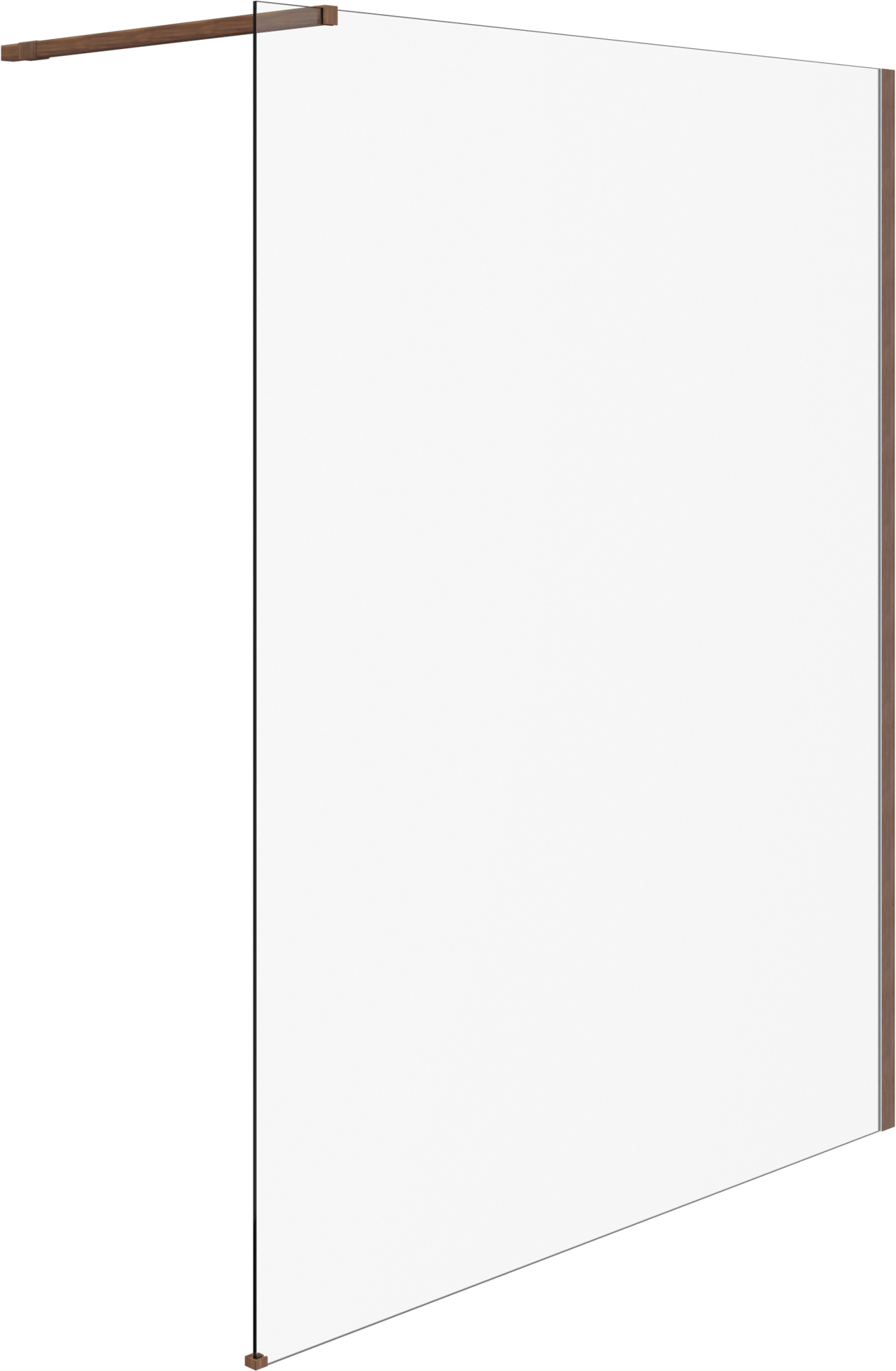 Balmani Modular Walk-In Dusche: 85 x 200 cm, Klarglas, Nussbaum Profil, Holzmotiv