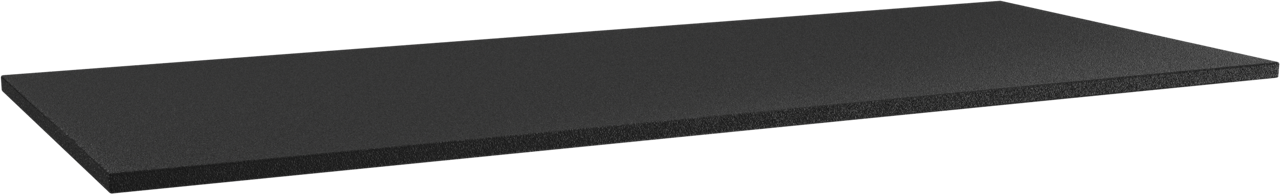 Storke Panton Einzel- oder Doppelwaschtischplatte, mattschwarze pulverbeschichtete mdf, 130 x 52 cm