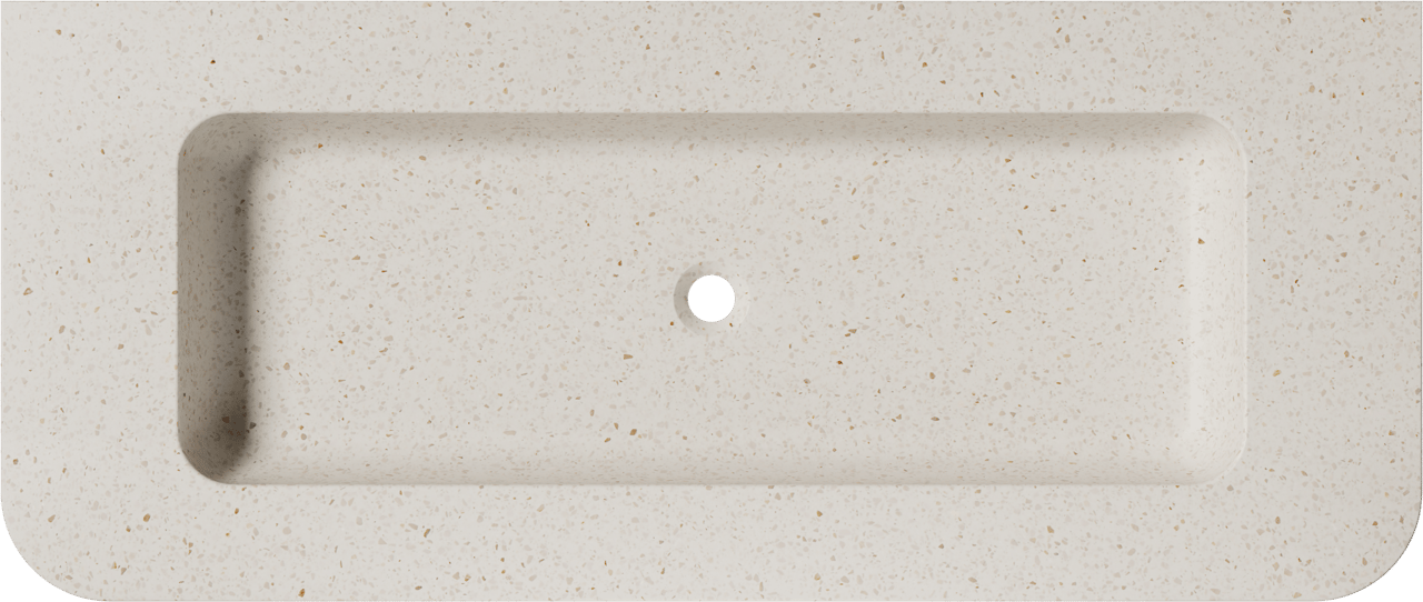 Balmani Moon simple vasque grand Desert Pearl Terrazzo 130 x 55 cm