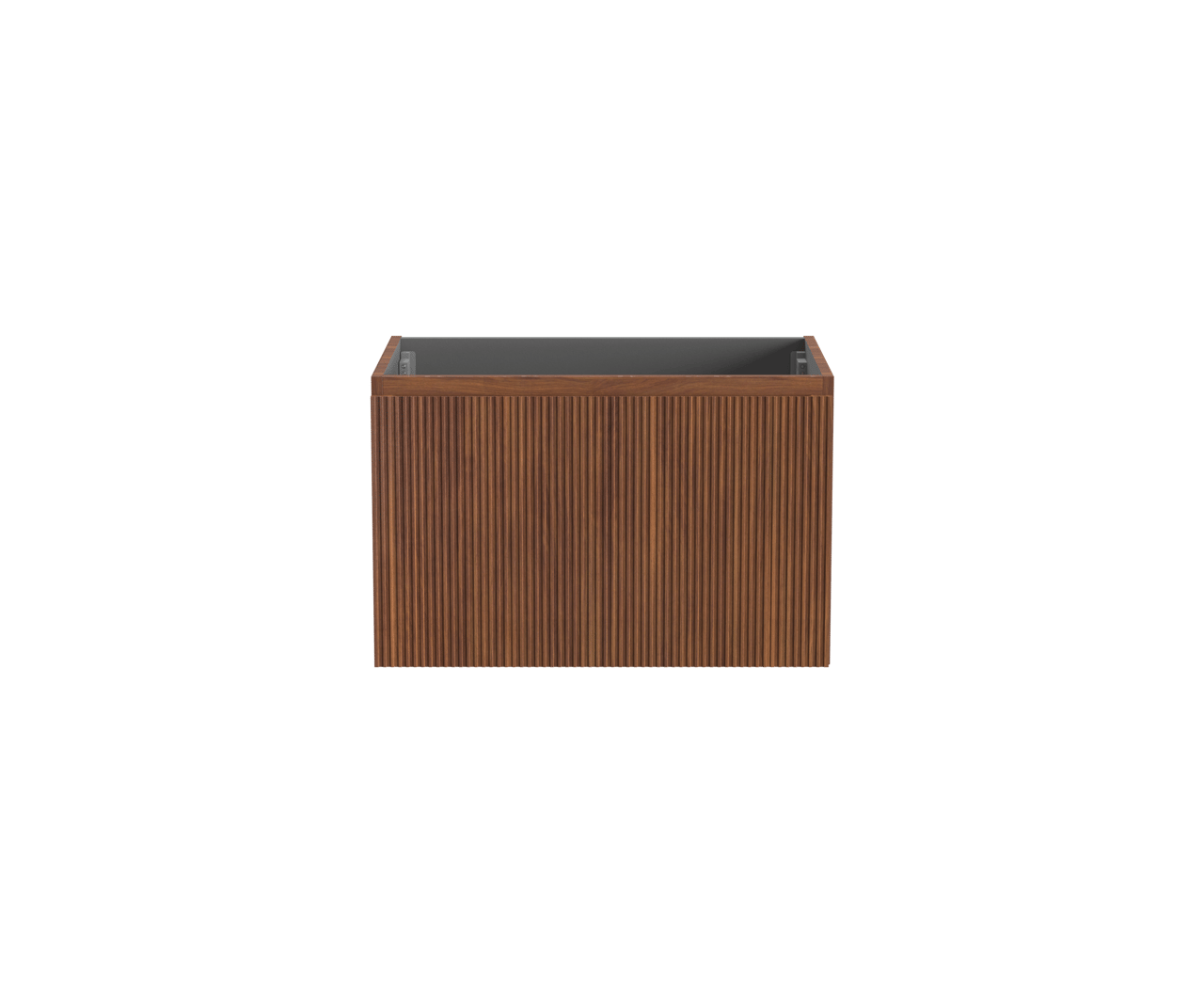 Storke Ribs meuble sous-lavabo suspendu 75 x 52 cm noyer 2 tiroirs
