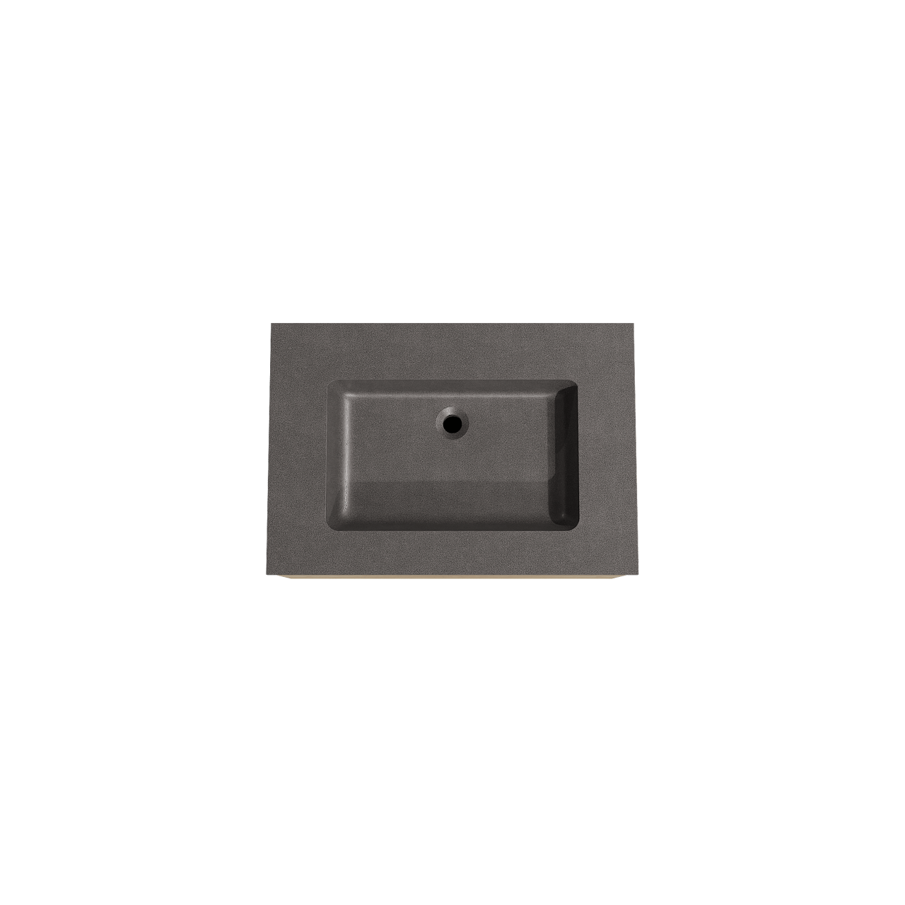 Storke Edge meuble salle de bains suspendu 75 x 52 cm chêne brut avec Scuro plan simple en quartz noir mat