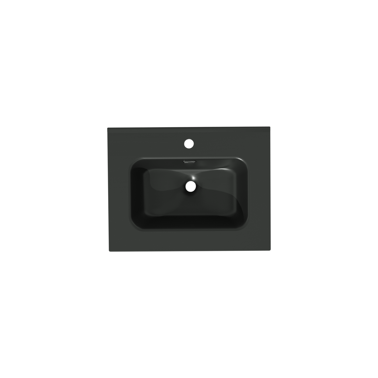 Linie Baro vasque simple porcelaine Noir Mat 60 x 46 cm