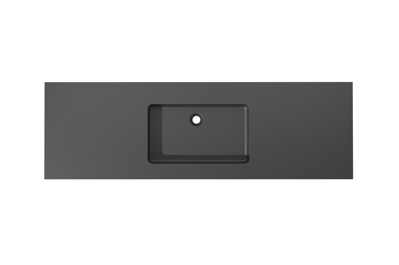 Storke Scuro enkele wastafel mat kwarts 165 x 52 cm