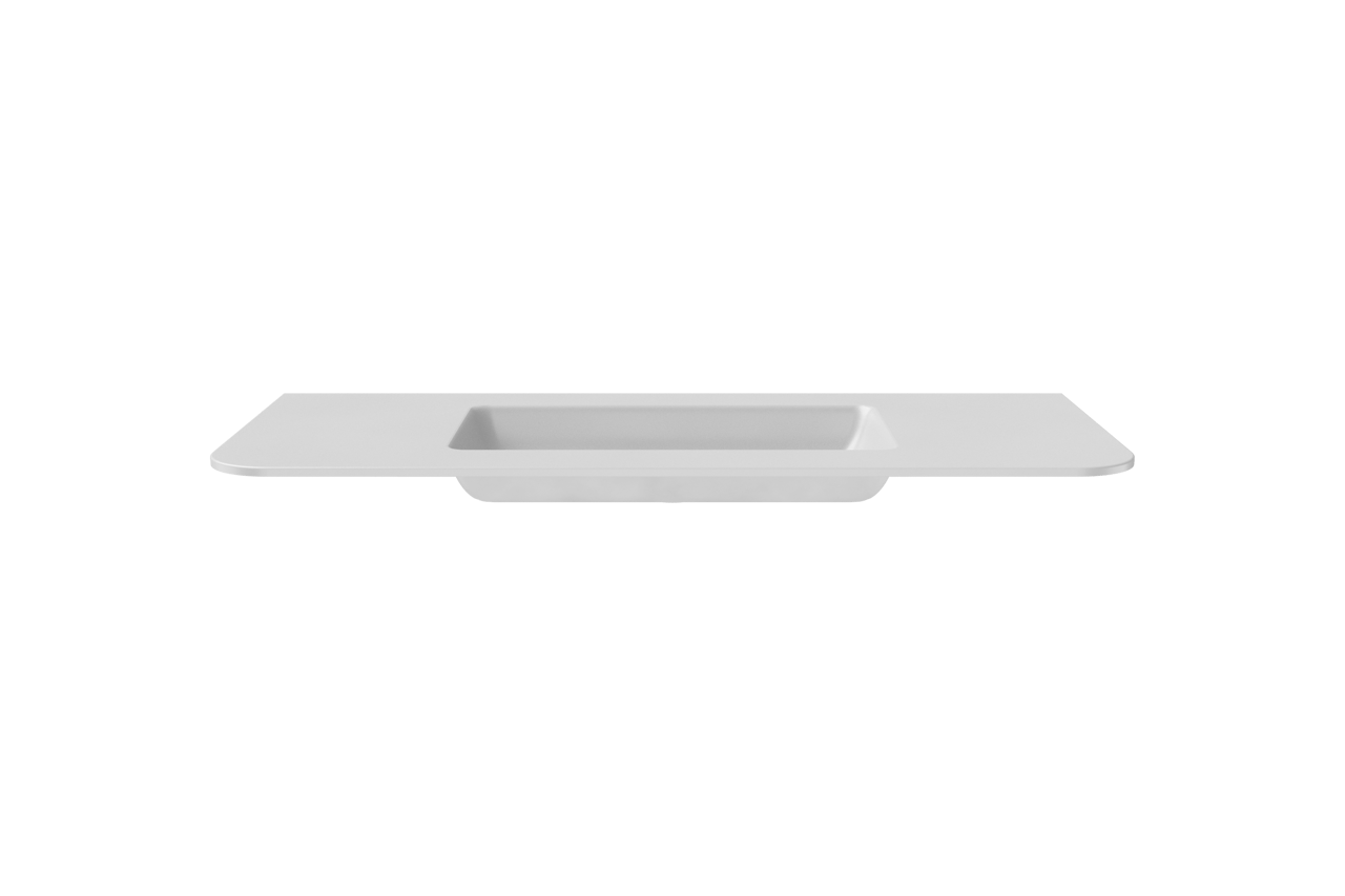Balmani Moon plan simple Solid Surface blanc mat 130 x 55 cm