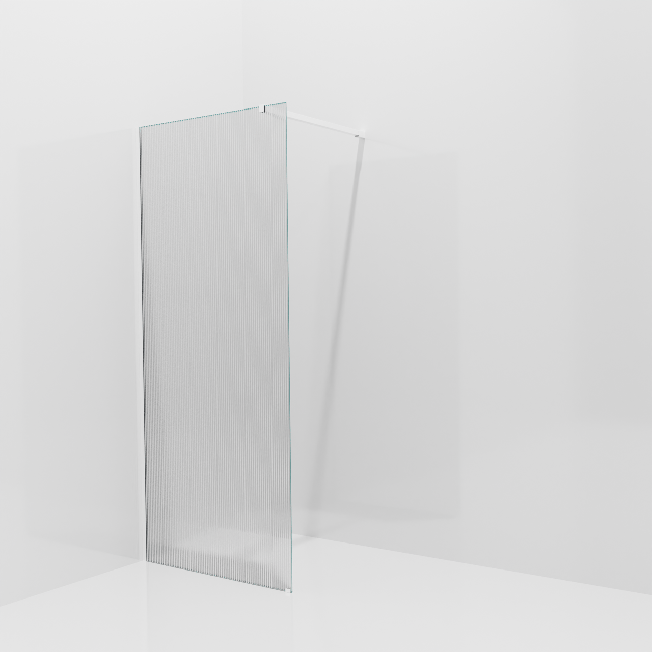 Balmani Modular Walk-In Dusche: 90 x 200 cm, Ribs, inklusive Coating, Profil Weiß matt