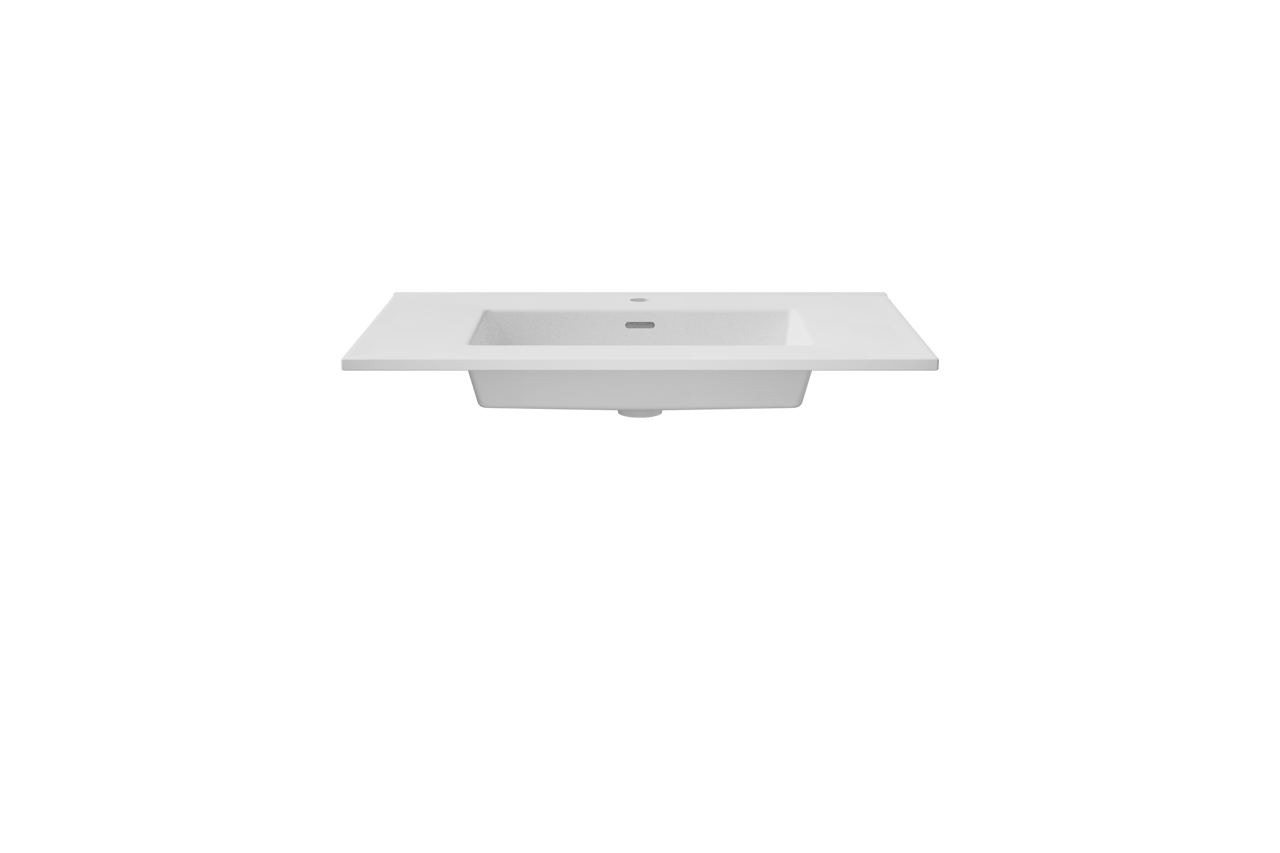 Storke Kera enkele wastafel mat witte porselein 85 x 52 cm, inclusief crepine