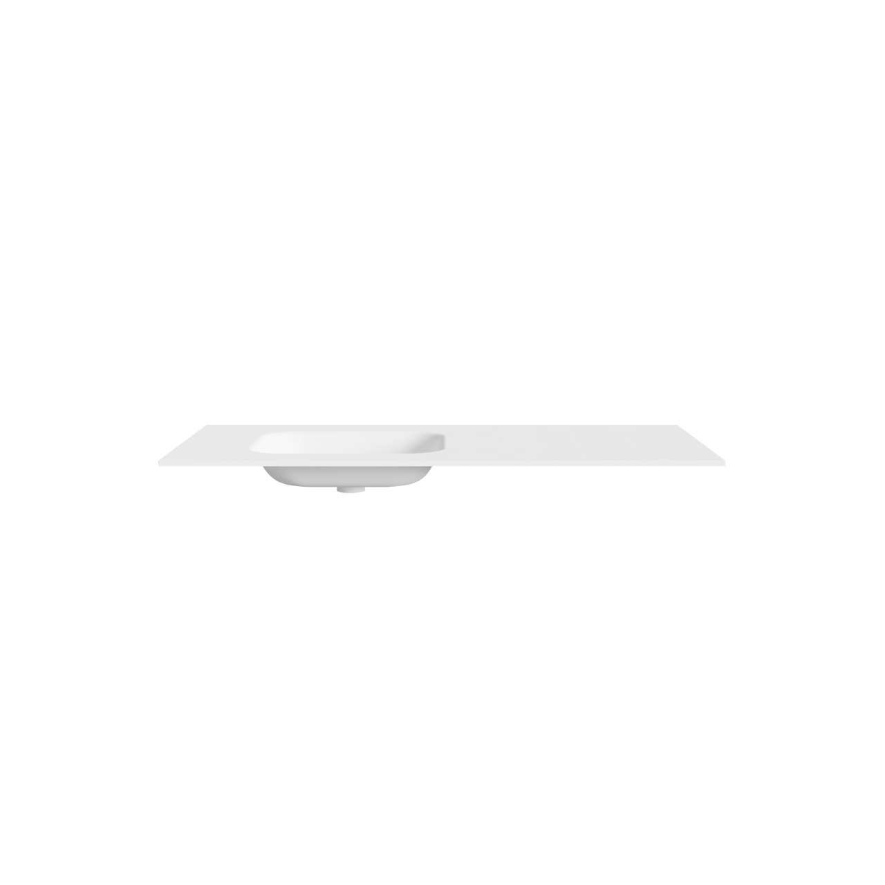 Balmani Tablo Arcato vasque asymétrique gauche Solid Surface mat 120 x 55 cm, crépine incluse