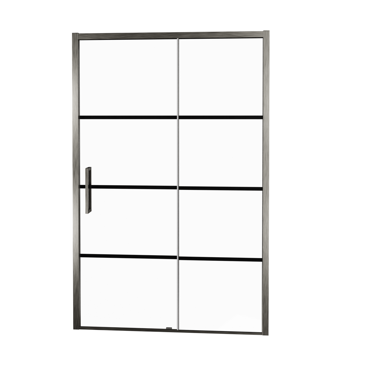 Balmani Senses Design douche schuifdeur rechts 140 cm x 210 cm Lined glas, Brushed GunMetal profielen