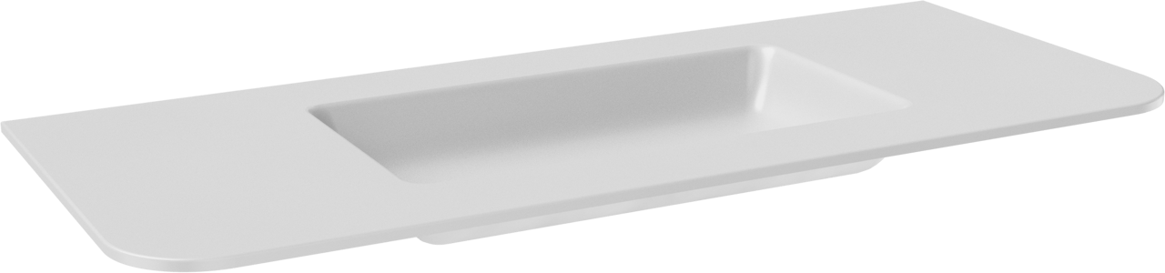 Balmani Moon plan simple Solid Surface blanc mat 130 x 55 cm