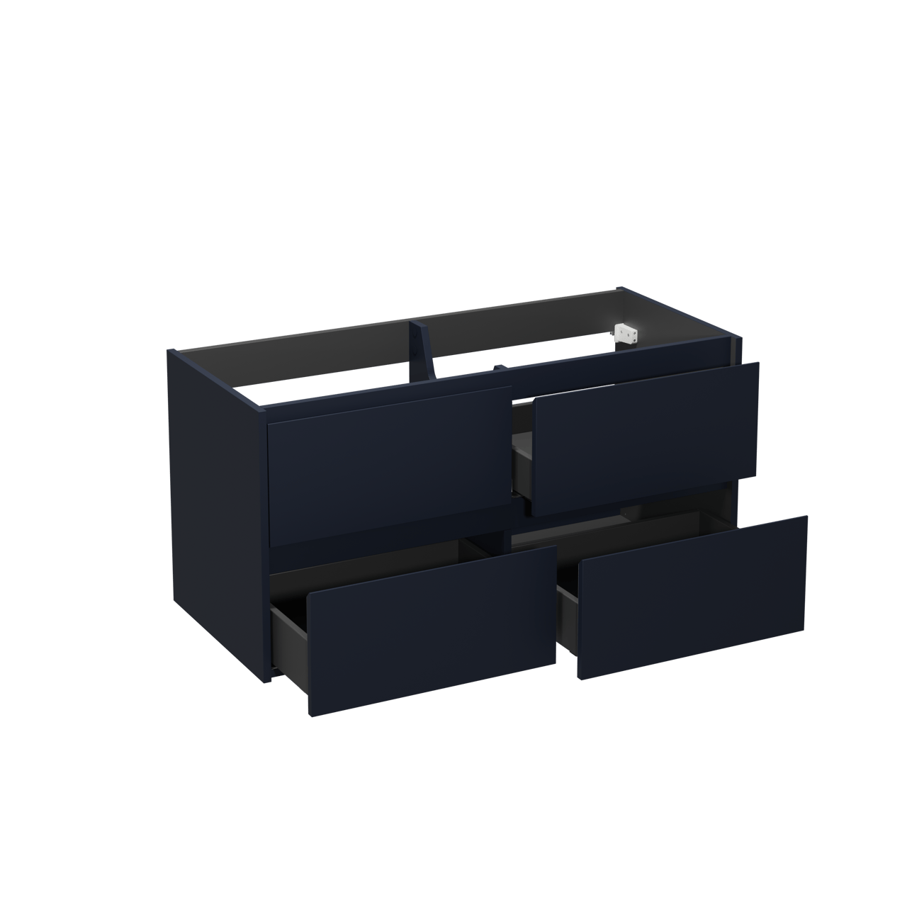 Storke Seda hängender Waschbeckenunterschrank: 120 x 52 cm, Nachtblau, 4 Schubladen