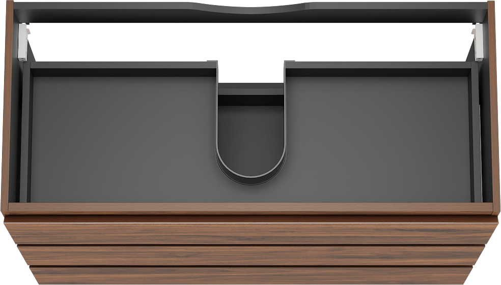 Linie Lado staande wastafelonderkast 100 x 46 cm notelaar 3 lades