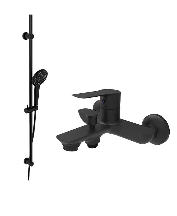 Linie Mila robinet de bain mitigeur montage mural extérieur noir mat