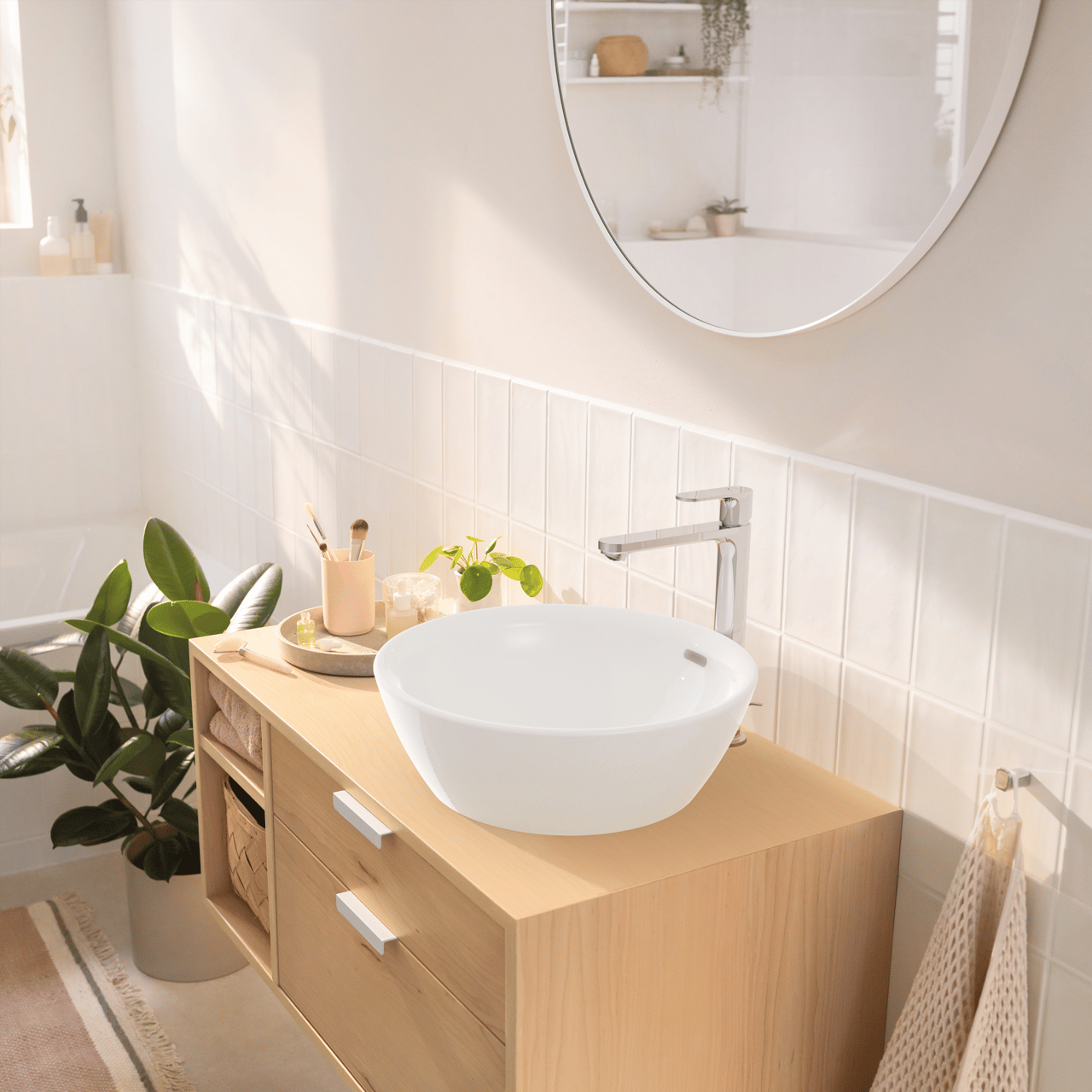 Hansgrohe Rebris 240 Coolstart verhoogde wastafelkraan Glanzend Chroom