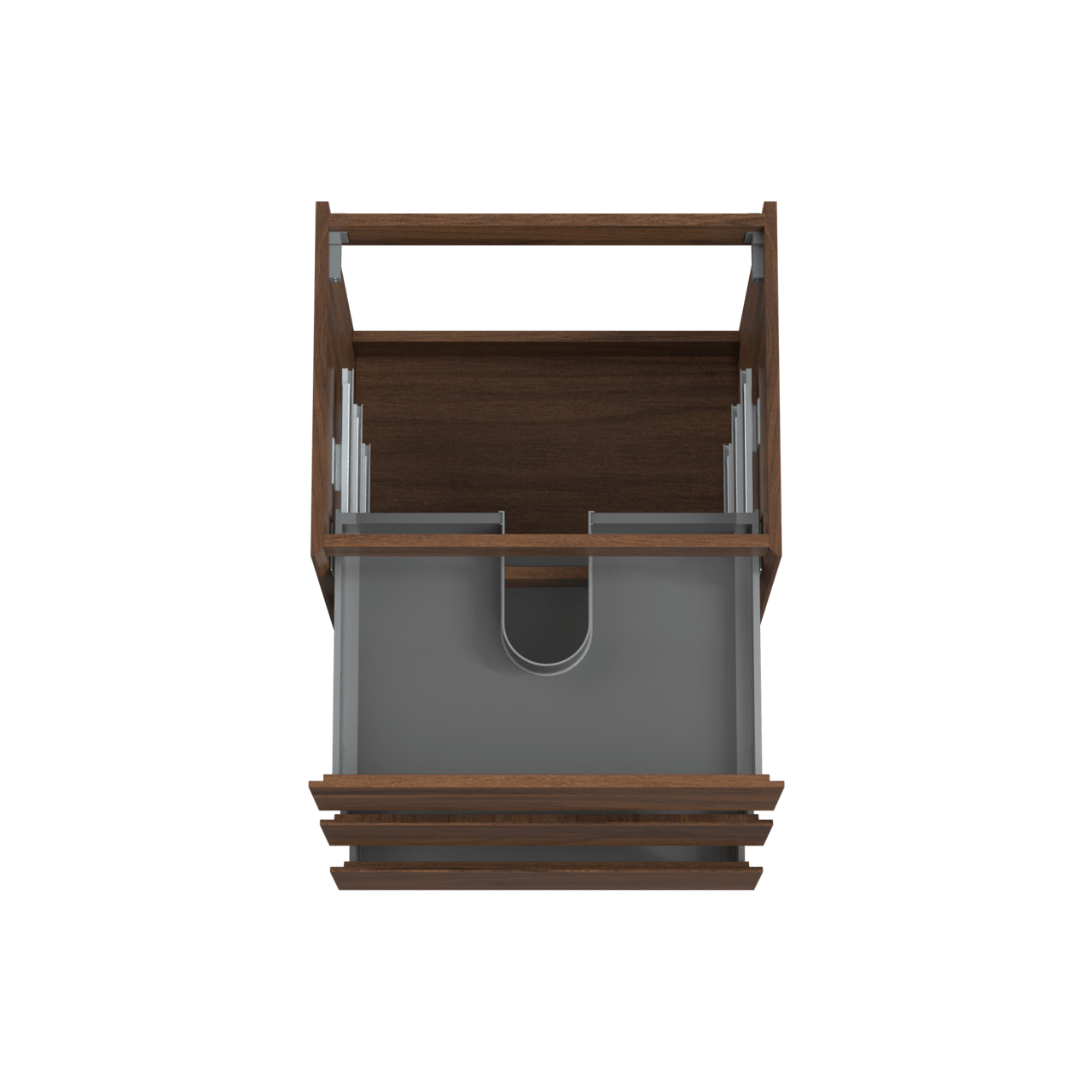 Storke Edge stehender Waschbeckenunterschrank: 65 x 52 cm, Nussbaum, 3 Schubladen