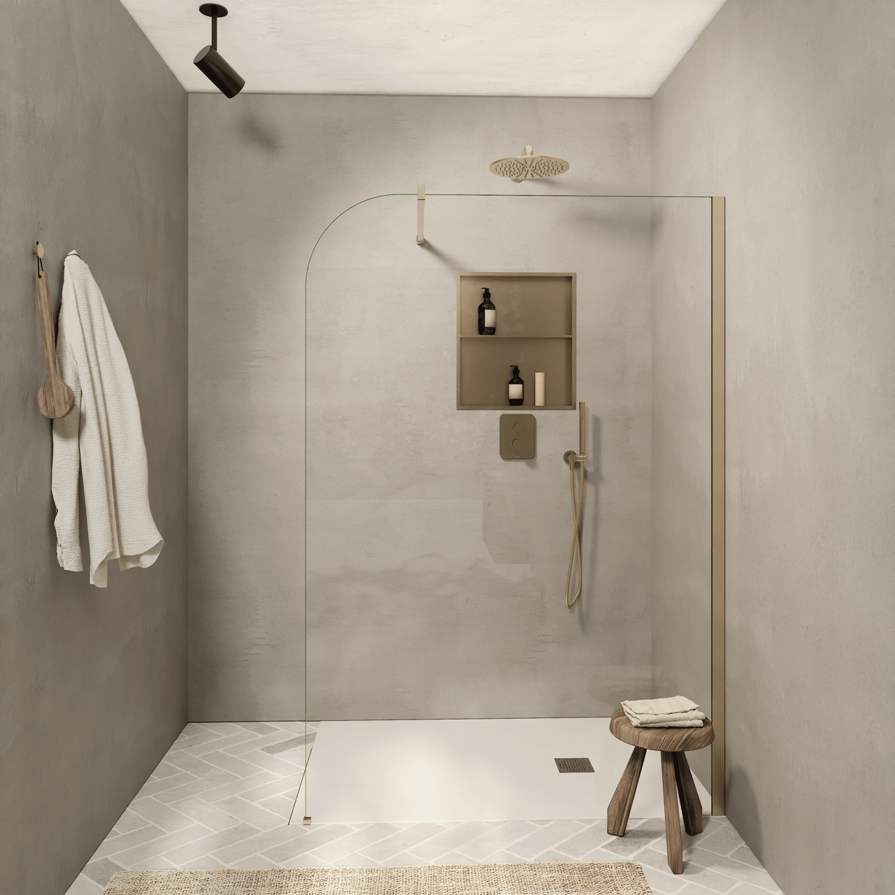 Blaufoss Box Einbau-Niche 50,5 x 59 cm Brushed Champagne Gold