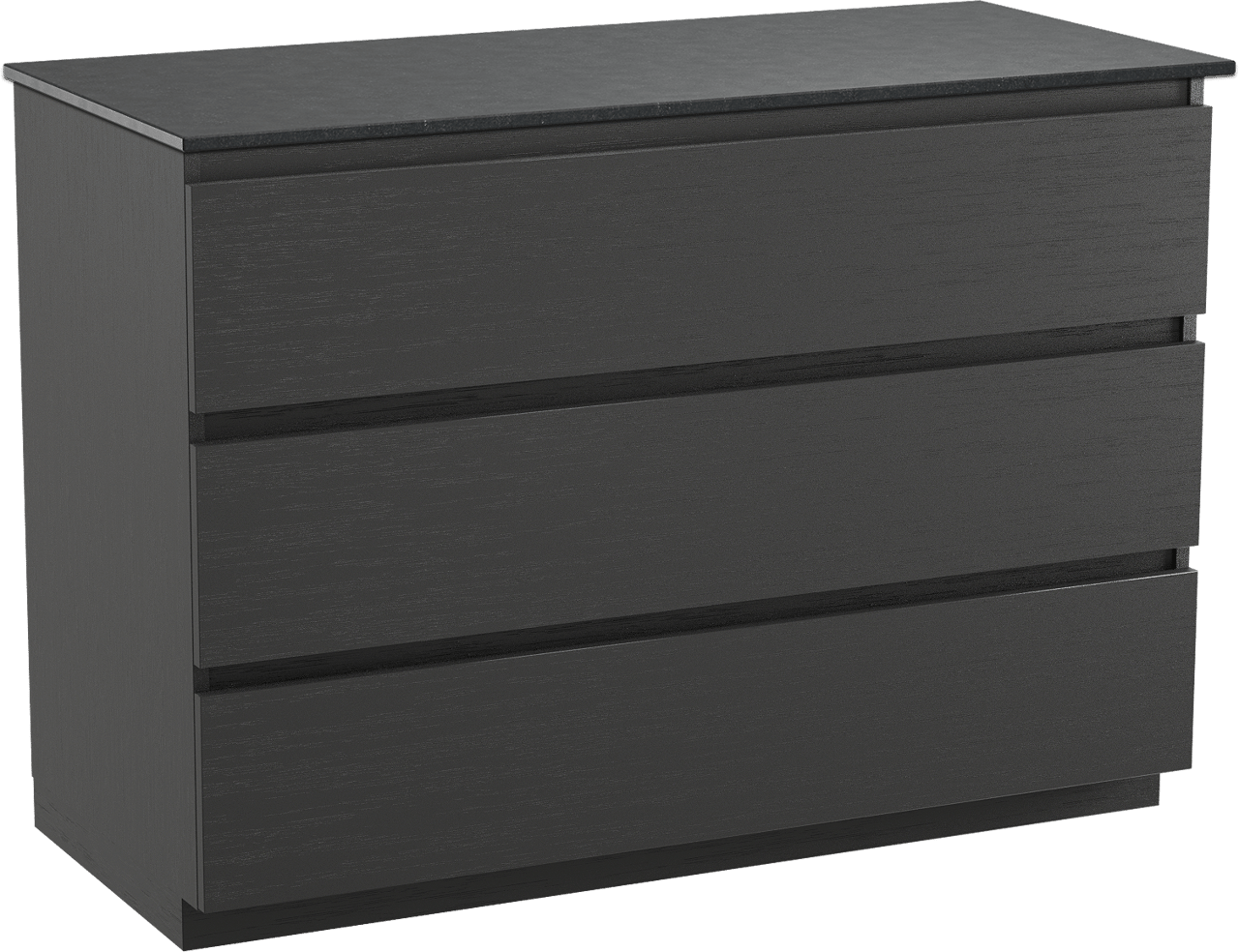 Balmani Lucida meuble salle de bains à poser 120 x 55 cm chêne noir avec Stretto tablette simple en granit noir