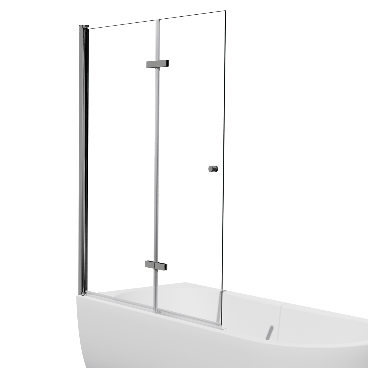 Luca Varess Kuresa tweedelige opvouwbare badwand 120 cm helder glas glanzend chroom profiel