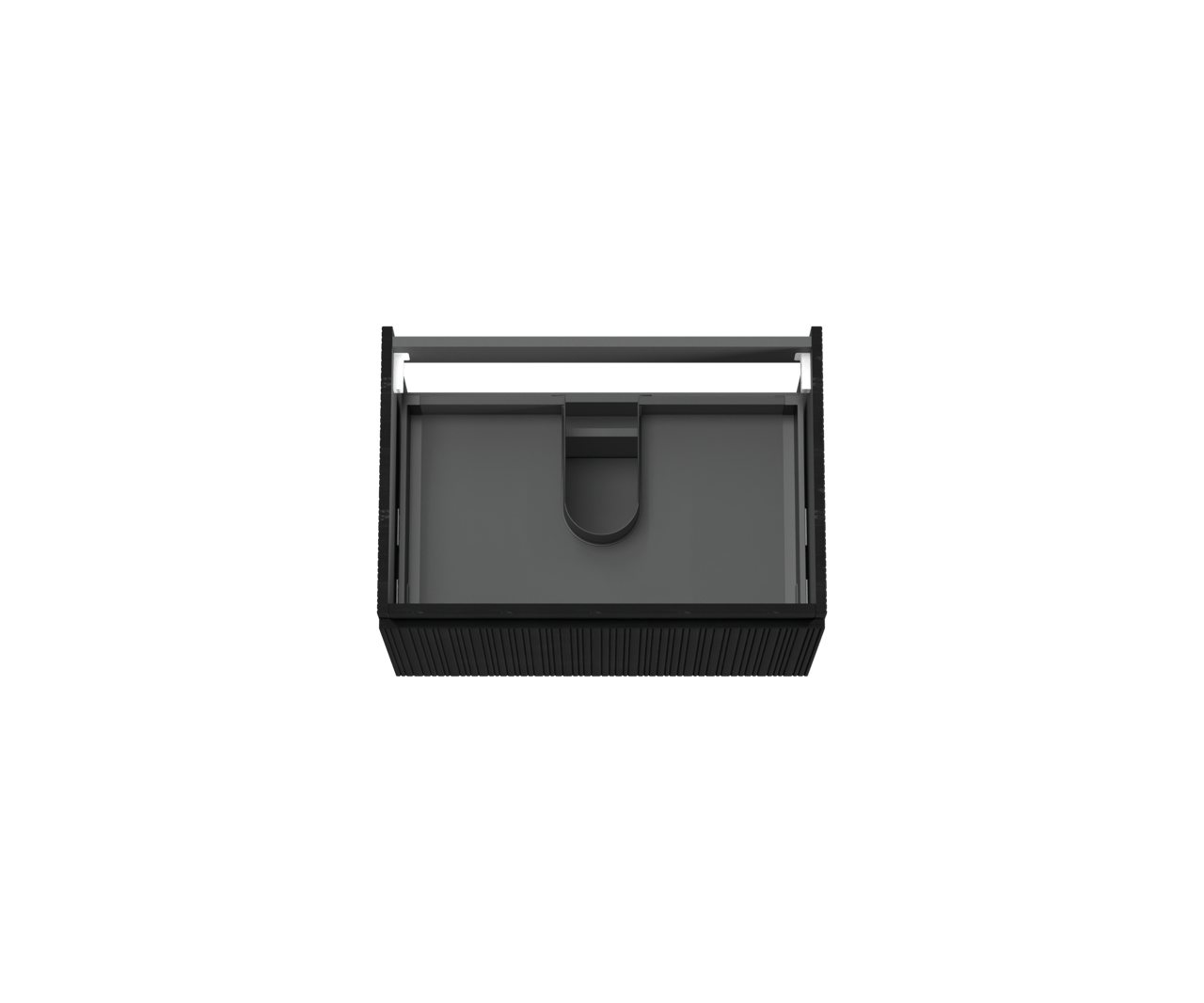 Storke Ribs meuble sous-lavabo suspendu 75 x 52 cm chêne noir 2 tiroirs