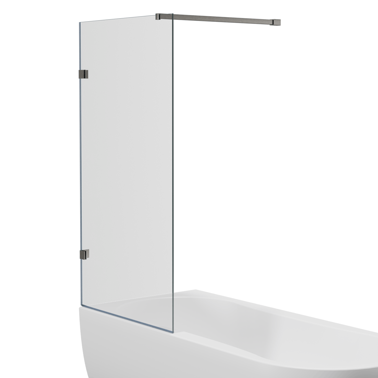 Luca Varess Solid badwand 80 cm helder glas geborsteld Coolmetal profiel