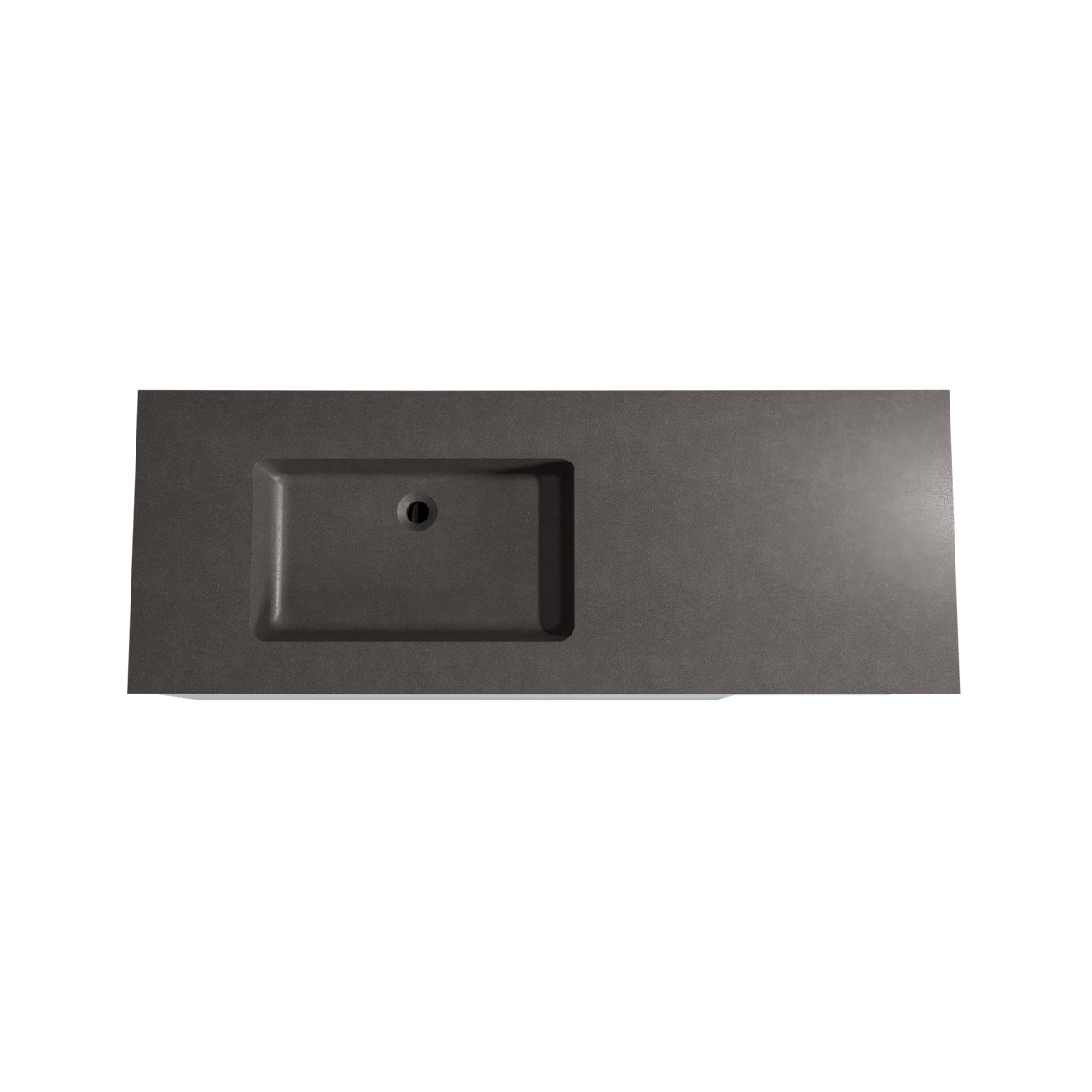 Storke Edge meuble salle de bains suspendu 140 x 52 cm blanc brillant avec Scuro plan vasque asymétrique à gauche en quartz noir mat